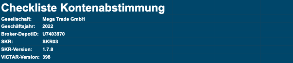 Checkliste Kontenabstimmung Stammdaten