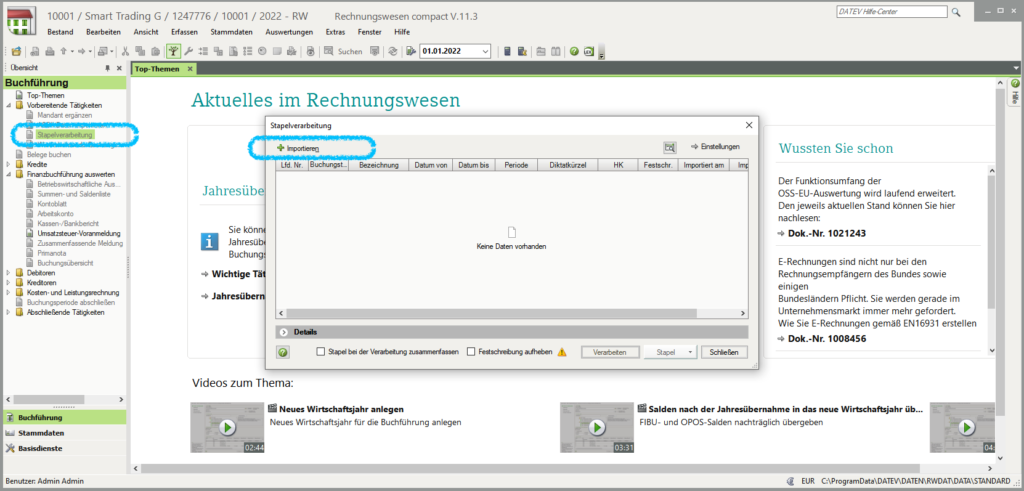 Mit VICTAR und DATEV Aktien und andere Wertpapiere einfach buchen 6 DATEV Rechnungswesen compact Stapelverarbeitung Kontenbeschriftungen