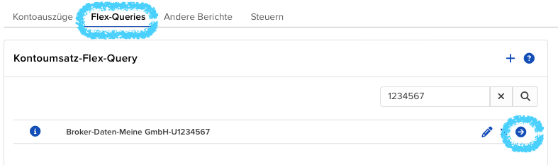 VICTAR Flex-Query ausführen