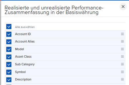 FlexQuery Abschnitt Realisierte und unrealisierte Gewinne