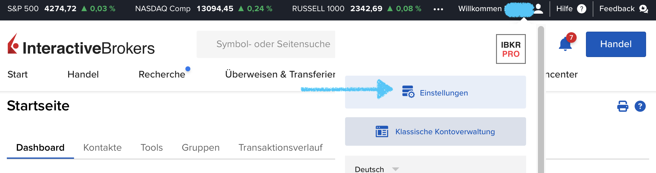 IB Administrator Einstellungen