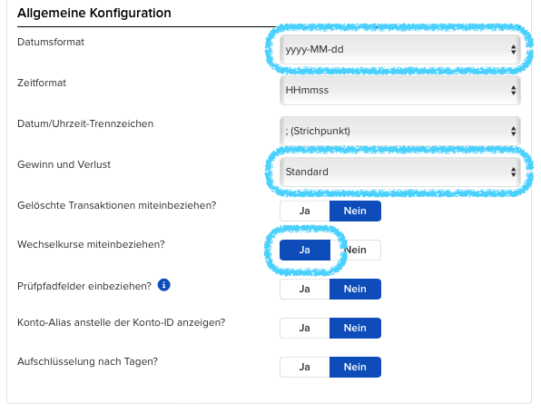 VICTAR Flex Query Allgemeine Konfiguration