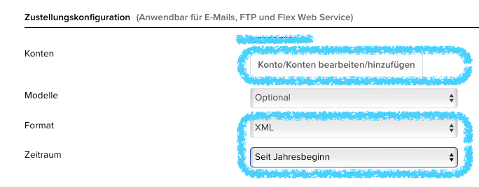 VICTAR FlexQuery Zustellungskonfiguration